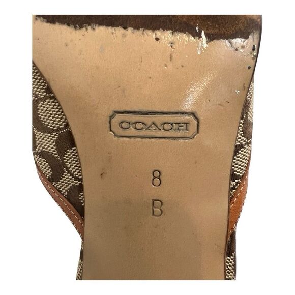 Coach Womens Size 8 Signature Logo Pointed Toe Slip On Mule Heels Y2K - Picture 8 of 8